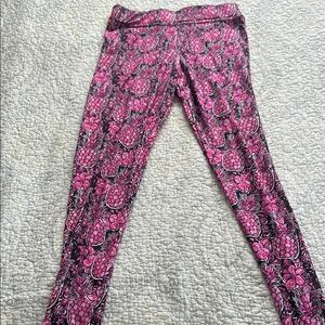 Pink Pineapple Print Kids Leggings